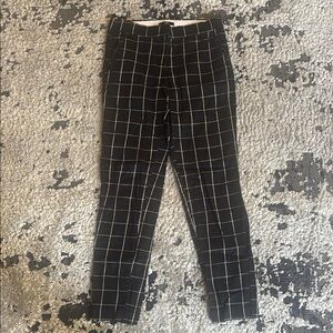 H&M Black and White Checkered Ankle Pants